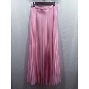 Embrace Los Angeles Pink Chiffon Pleated Maxi Skirt Womens Medium Accordion Long